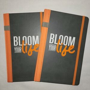 Gray and Orange 'Bloom Your Life' Notebook
